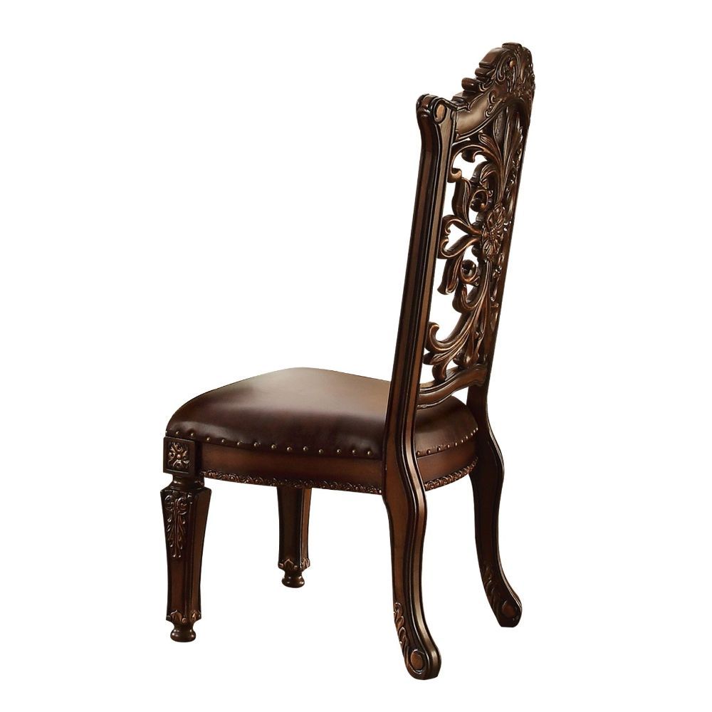 Acme 60003 Set of 2 A&J Homes studio vendome ii cherry finish wood open carved back dining chairs