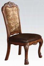 Acme 60010-12 5 pc Astoria grand welliver dresden cherry oak finish wood 54"round glass top dining table set