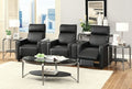 Coaster 600181-S3A 5 pc Latitude run schaller toohey home theater black leather like vinyl recliners with console centers