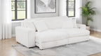 Coaster 600535P Jacana ivory wide corduroy fabric double power chaise 108" sofa with USB