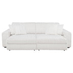 Coaster 600535P Jacana ivory wide corduroy fabric double power chaise 108" sofa with USB