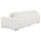 Coaster 600535P Jacana ivory wide corduroy fabric double power chaise 108" sofa with USB