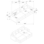 Coaster 600535P Jacana ivory wide corduroy fabric double power chaise 108" sofa with USB
