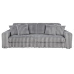 Coaster 600536P Jacana grey wide corduroy fabric double power chaise 108" sofa with USB