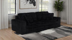 Coaster 600537P Jacana black wide corduroy fabric double power chaise 108" sofa with USB