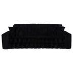 Coaster 600537P Jacana black wide corduroy fabric double power chaise 108" sofa with USB