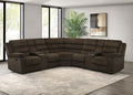 Coaster Atkinson Chocolate Corduroy Fabric Reclining Sectional Sofa – 601510