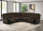Coaster Atkinson Chocolate Corduroy Fabric Reclining Sectional Sofa – 601510