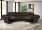 Coaster Atkinson Chocolate Corduroy Fabric Reclining Sectional Sofa – 601510