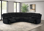 Coaster Atkinson Black Corduroy Fabric Reclining Sectional Sofa – 601520