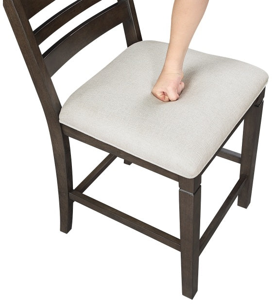 Homelegance 6023-36-6PC 6 pc Victoria dark espresso finish wood counter height dining table set with bench