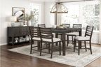 Homelegance 6023-36-7PC 7 pc Victoria dark espresso finish wood counter height dining table set