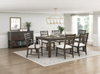 Homelegance 6023-84-7PC 7 pc Victoria dark espresso finish wood dining table set