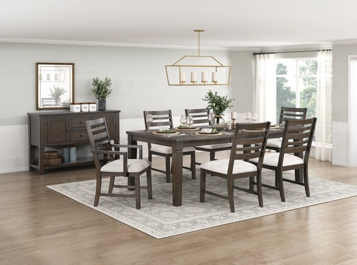 Homelegance 6023-84-7PC 7 pc Victoria dark espresso finish wood dining table set