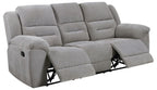 Coaster 602551-S2 2 pc Gilson grey chenille fabric reclining sofa and love seat set with cup console
