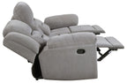 Coaster 602551-S2 2 pc Gilson grey chenille fabric reclining sofa and love seat set with cup console