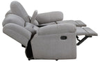 Coaster 602551-S2 2 pc Gilson grey chenille fabric reclining sofa and love seat set with cup console