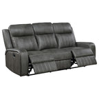 Coaster Raelynn Grey Faux Leather Reclining Sofa & Love Seat Set – 603191-S2