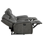 Coaster Raelynn Grey Faux Leather Reclining Sofa & Love Seat Set – 603191-S2