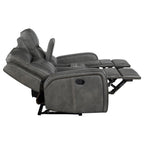 Coaster Raelynn Grey Faux Leather Reclining Sofa & Love Seat Set – 603191-S2