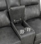 Coaster Raelynn Grey Faux Leather Reclining Sofa & Love Seat Set – 603191-S2