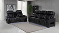 Coaster Zuma Black Leatherette Dual Power Reclining Sofa & Loveseat Set – 603251PP-S2
