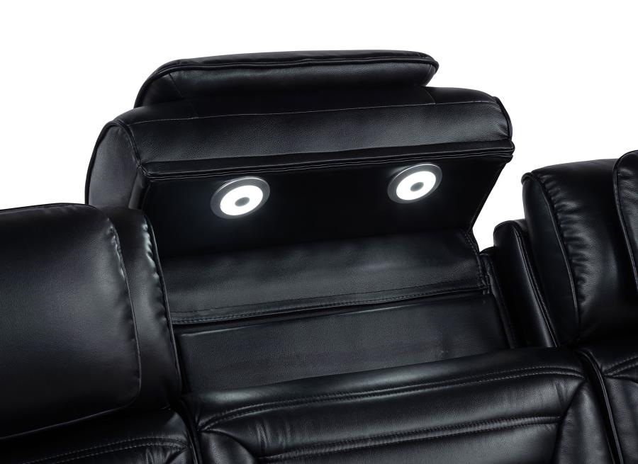 Coaster Zuma Black Leatherette Dual Power Reclining Sofa & Loveseat Set – 603251PP-S2