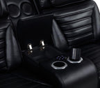 Coaster Zuma Black Leatherette Dual Power Reclining Sofa & Loveseat Set – 603251PP-S2
