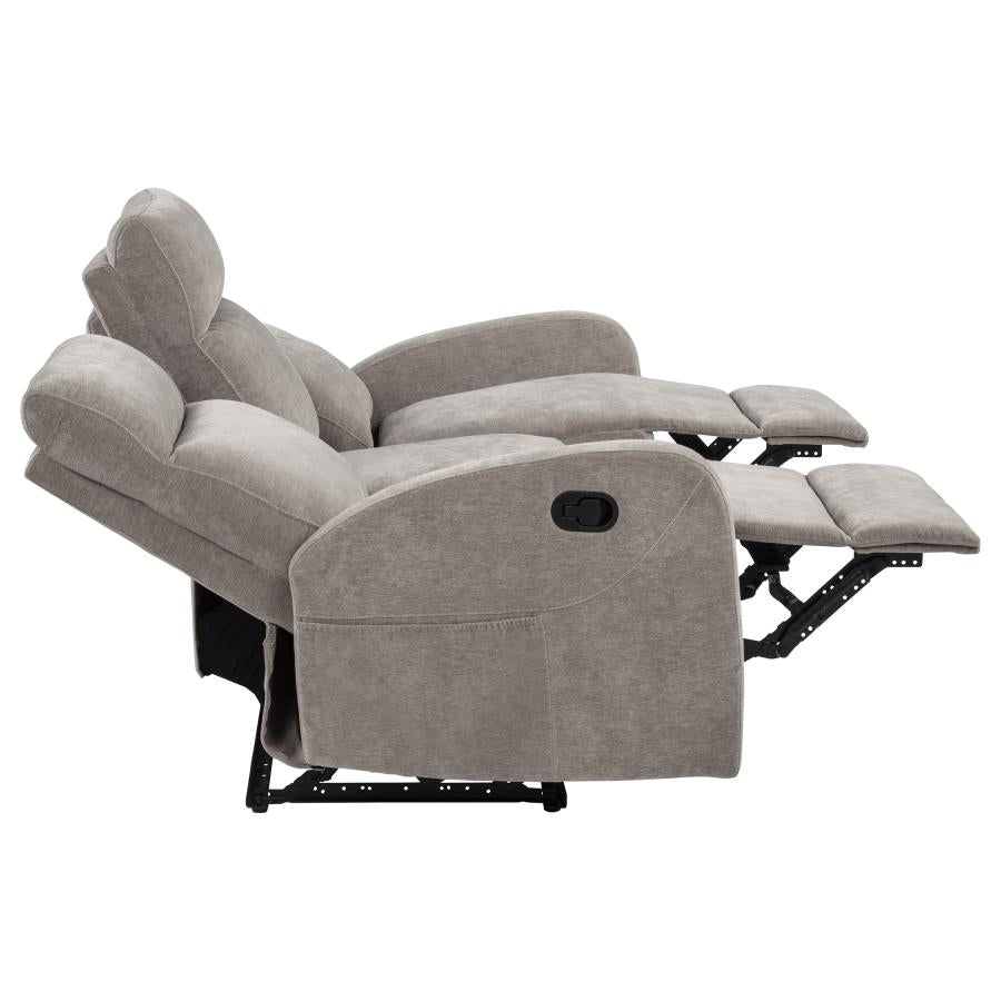 Coaster 603371-S2 2 pc Hamilton sand chenille fabric reclining sofa and love seat set