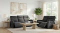Coaster 603374-S2 2 pc Hamilton charcoal grey chenille fabric reclining sofa and love seat set