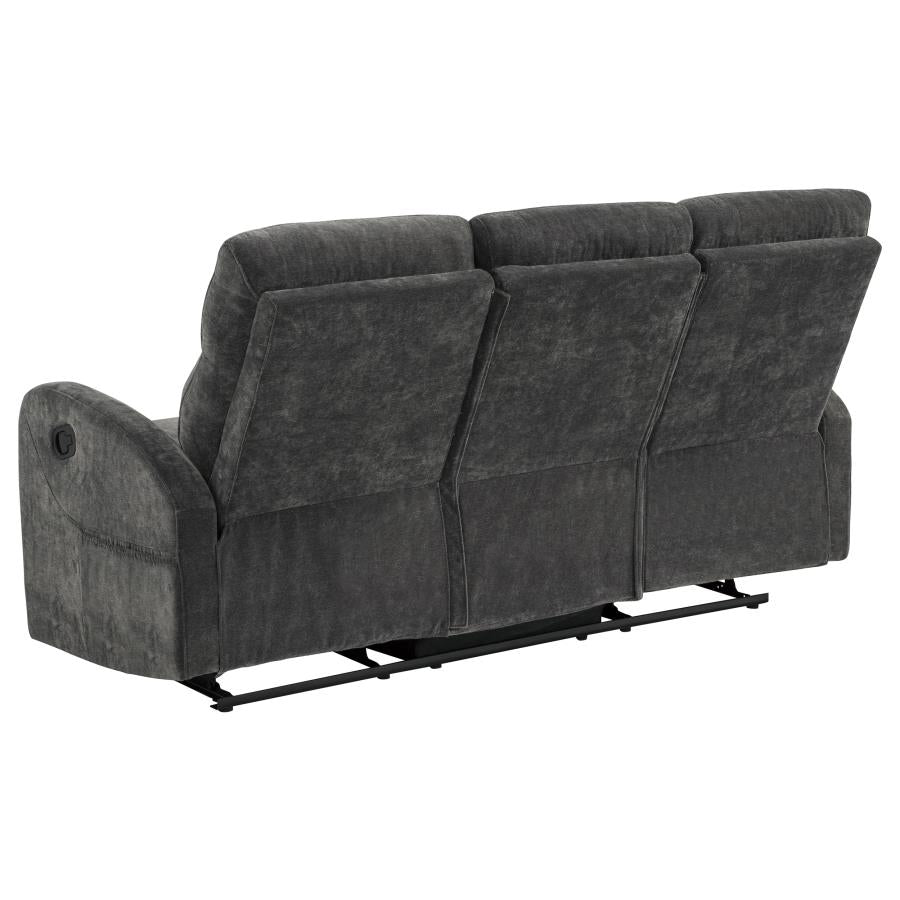 Coaster 603374-S2 2 pc Hamilton charcoal grey chenille fabric reclining sofa and love seat set