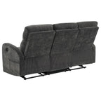 Coaster 603374-S2 2 pc Hamilton charcoal grey chenille fabric reclining sofa and love seat set