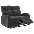 Coaster 603374-S2 2 pc Hamilton charcoal grey chenille fabric reclining sofa and love seat set