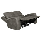 Coaster 603431PPP-S2 2 pc Brickston charcoal grey faux leather power recliners and headrests sofa and love seat set storage and USB
