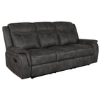 Coaster Lawrence Charcoal Microfiber Reclining Sofa and Love Seat Set – 603504-S2