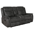 Coaster Lawrence Charcoal Microfiber Reclining Sofa and Love Seat Set – 603504-S2