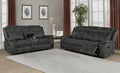 Coaster 603504-S2 2 pc Red barrel studio bolander Lawrence charcoal coated microfiber reclining sofa and love seat set