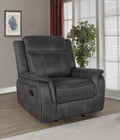 Coaster 603506 Red barrel studio bolander Lawrence charcoal coated microfiber reclining accent chair