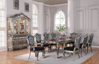 Acme 60540-42-43 7 pc Astoria grand petrin chantelle antique silver finish wood dining table set