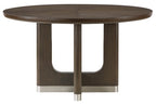 Clara Wire Brushed Brown Finish Wood 5-Piece Round Dining Table Set with Silver Tipped Pedestal Base – 6066-54-5PC