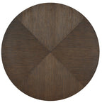 Clara Wire Brushed Brown Finish Wood 5-Piece Round Dining Table Set with Silver Tipped Pedestal Base – 6066-54-5PC