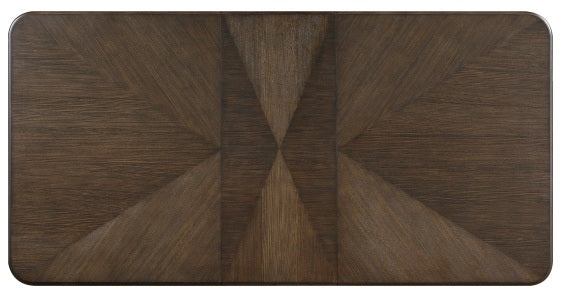 Homelegance 6066-84-7PC 7 pc Clara wire brushed brown finish wood dining table set silver tipped pedestal bases