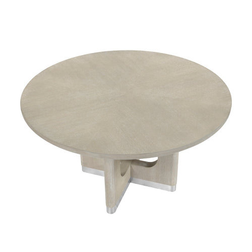Homelegance Clara 5-Piece Wire Brushed Light Grey Finish Wood Round Contemporary Dining Table Set – 6066NN-54RD-5PC