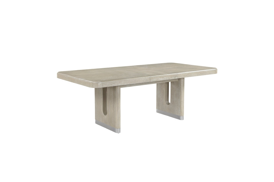 Homelegance Clara 7-Piece Wire Brushed Light Grey Finish Wood Contemporary Dining Table Set – 6066NN-84-7PC