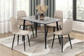 Homelegance Metropolitan 5-Piece Grey Sintered Stone Top Dining Table Set – 6067-48-5PC