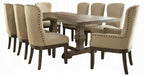 Acme 60737-7PC 7 pc Landon salvage brown finish wood distressed farmhouse style dining table set