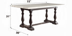 Acme 60820-22-23 7 pc Gerardo white marble top espresso finish wood dining table set