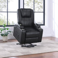Coaster 609475P Armstrong black leatherette power lift recliner chair with heat and massage 300 lb capacity