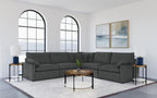 Coaster Collins Dark Grey Fabric 5-Pc Power Motion Sectional Sofa with Charging Ports – 609530P