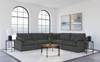 Coaster 609530P 5 pc Collins dark grey fabric power motion modular sectional sofa wall hugger design
